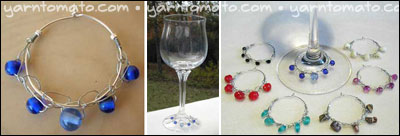 wire crochet wine glass charms